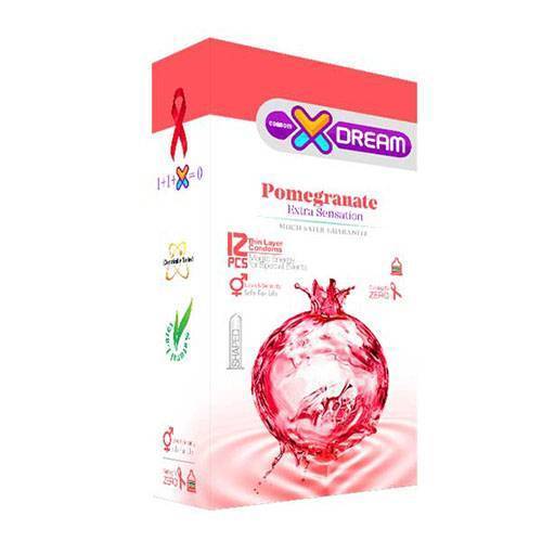 کاندوم ایکس دریم مدل Pomegranate بسته ۱۲ عددی