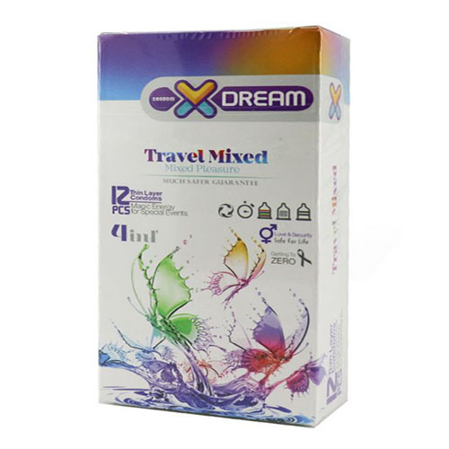 کاندوم ایکس دریم مدل Travel Mixed بسته 12 عددی